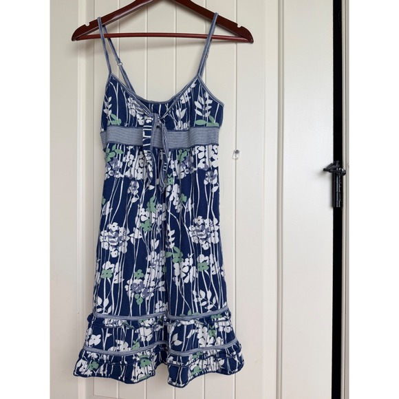 Abercrombie & Fitch Dresses & Skirts - Abercrombie & Fitch Dress Women S Blue Floral Y2K Tiered Ruffle Cotton Mini